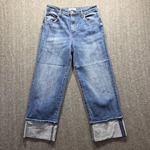 Kut from the Kloth Denim - KUT From The Kloth Jeans Womens 2 Blue Sienna Wide Leg High Rise Cuffed Cropped